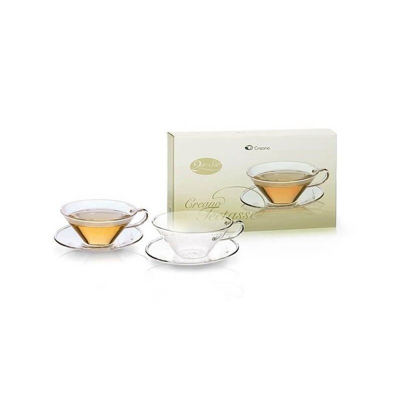 Glass Cups with saucer Creano - 2 x 100ml
