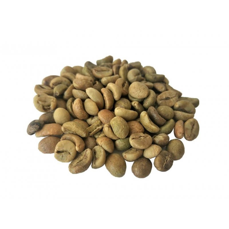 Des grains de Café vert (Coffea)