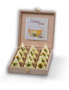 Caixa de Madeira Tealini com 12 Flores de Chá