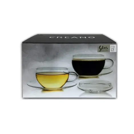 Box with 2 Cups Creano 200ml | For Tea Bag and Tea Flower | Practical