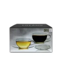 Box with 2 Cups Creano 200ml | For Tea Bag and Tea Flower | Practical