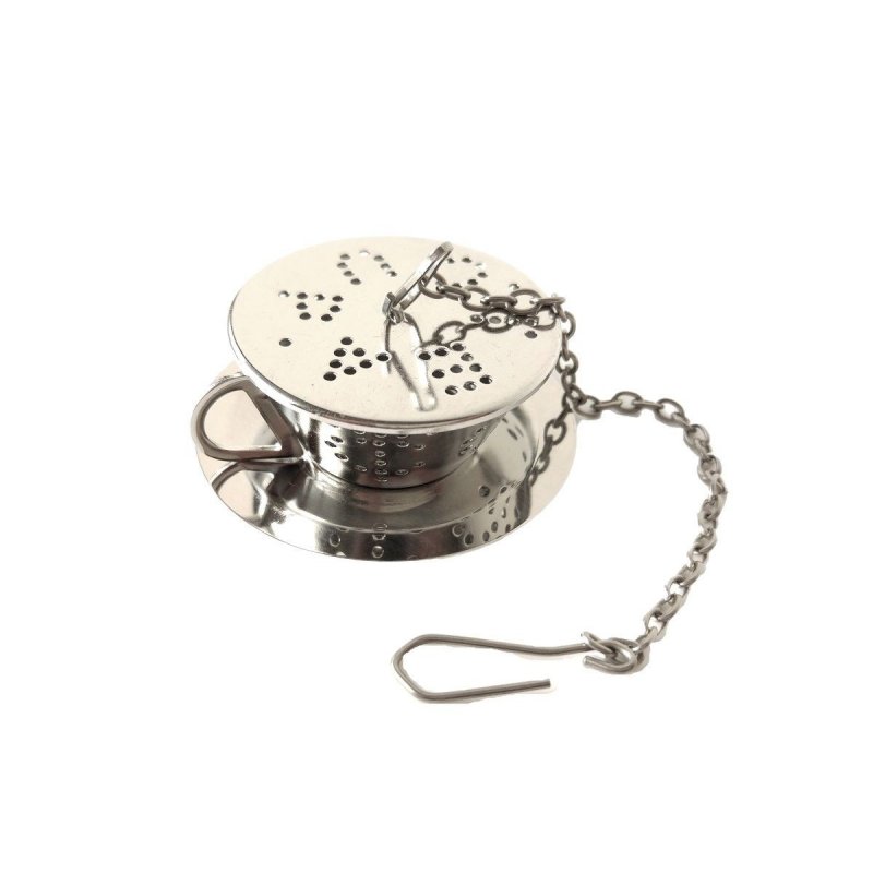 JINGLING Teeei con pinzette Teiera in acciaio inox a forma di sfera diffusore di tè di alta qualità filtro per tè infusore per tazza 