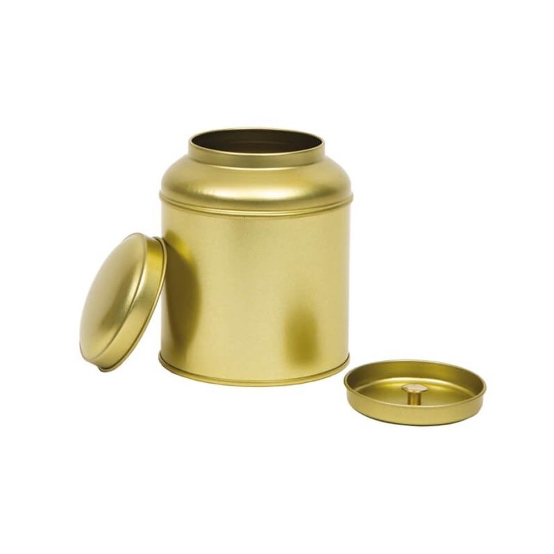 Golden Round Tin with domed...
