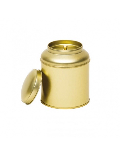 Goldene Runde Dose mit gewölbtem und Innendeckel - 100grs