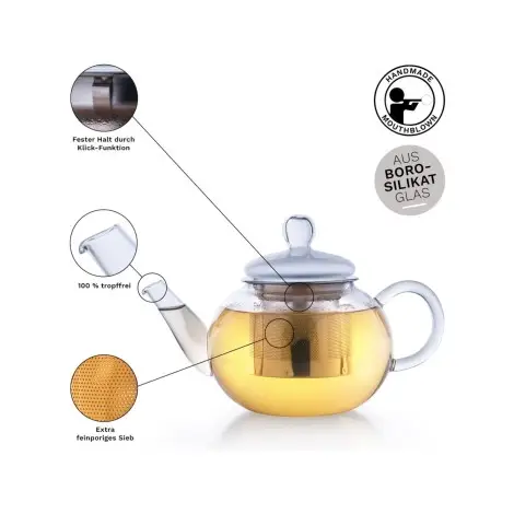 Bule de Vidro com Infusor 800ml