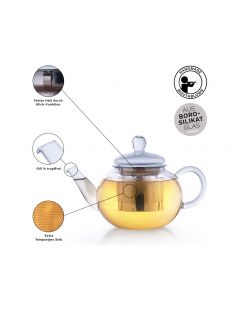 Creano Glas Teekanne “Flach” - 800ml