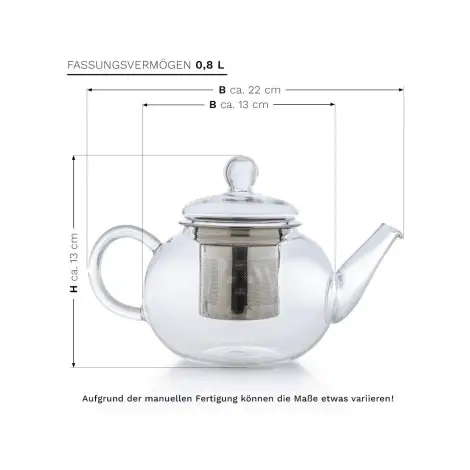 Bule de Vidro com Infusor 800ml