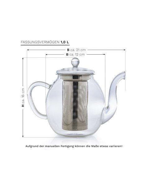 Creano Glas Teekanne “Hoch” - 1,0L