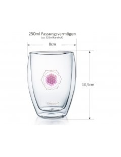 Tasse Doppelglas Creano Blume-des-Lebens