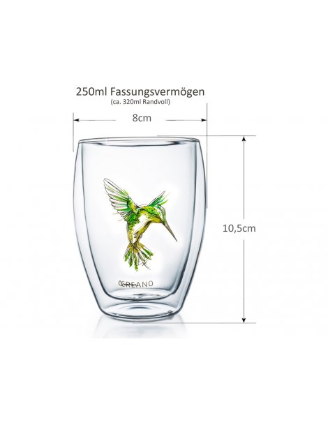 Tasse Doppel-Glas Creano - Hummingbird Grün