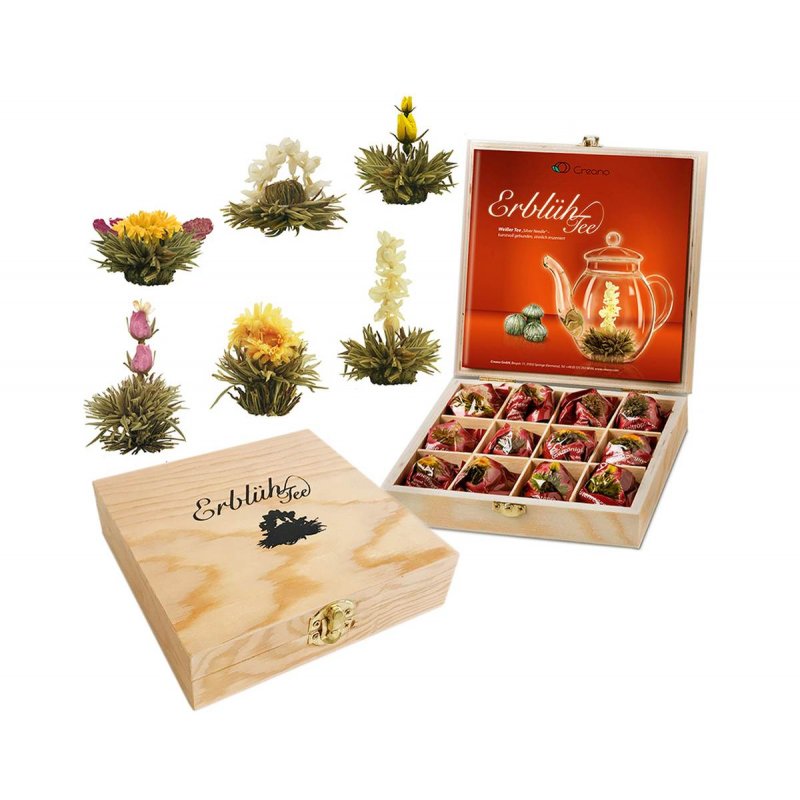 Wood Box Creano with 12 Blooming Teas