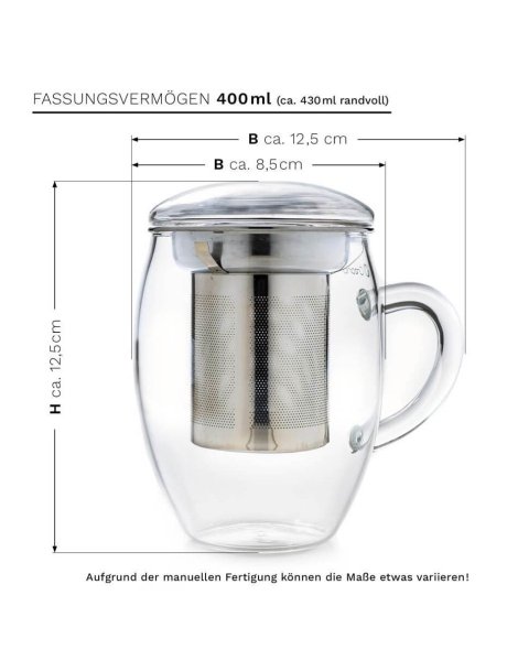 Mug en Verre Teaglass "All-In-One" - 400ml