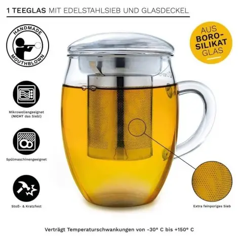 Tazza di Vetro Teaglass "All-In-One" - 400ml