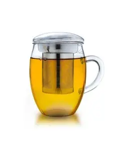 Tazza da Tè in Vetro "All-In-One" 400ml | Infuseur en acier inoxydable