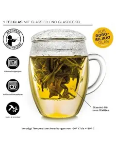 Tazza da Tè in Vetro da 400 ml con tazza infusore | Creano Accessorio