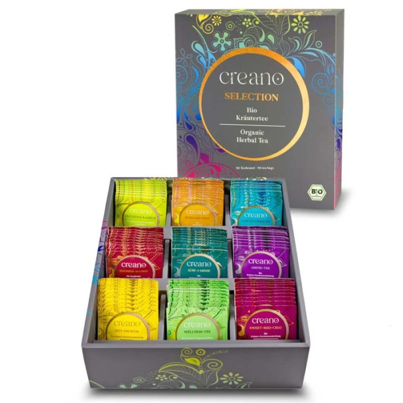 Creano Gift Box with Organic Herbal Teas - 90 Sachets