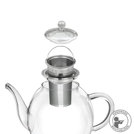 Théière en Verre avec Infuseur 1500ml - Résistant aux Hautes Températures