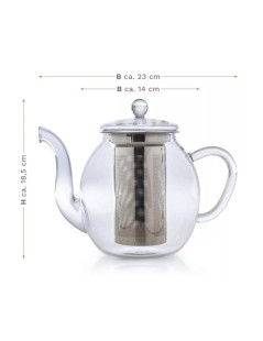Théière en Verre avec Infuseur 1500ml - Résistant aux Hautes Températures