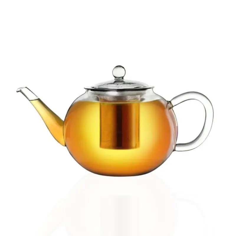 Glass Teapot with Strainer - 1600ml Capacity - Ideal for Bulk Teas