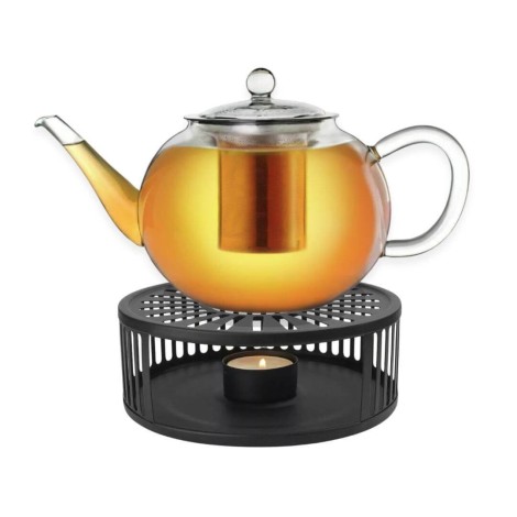 Scalda Teiera Acciaio Inox - Stripes Black per Mantenere Caldo il Tè