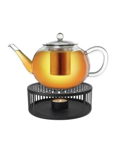 Scalda Teiera Acciaio Inox - Stripes Black per Mantenere Caldo il Tè