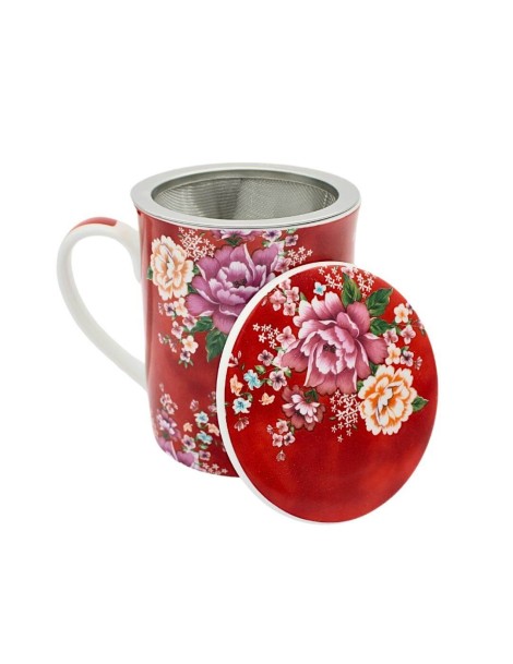 Taza de Porcelana con Infusor Acero Inox "GRACE" con capacidad de 320ml