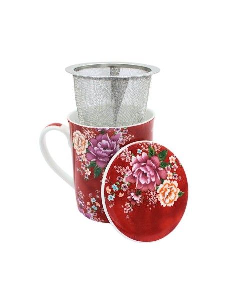 Porcelain Mug with Stainless Steel Infuser "GRACE" | 320ml tea capacity