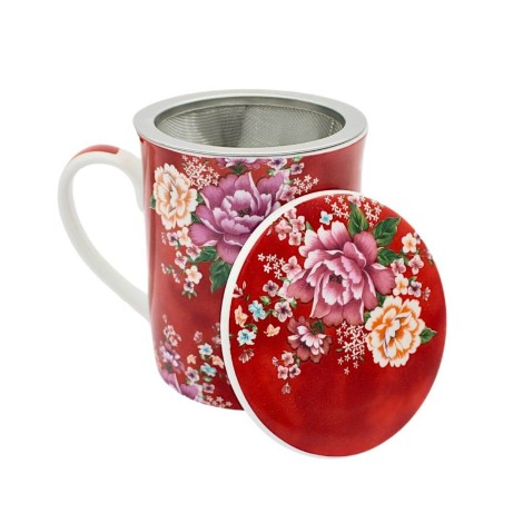 Taza de Porcelana con Infusor Acero Inox "GRACE" con capacidad de 320ml