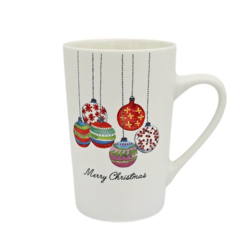 Caneca de Porcelana Bolas de Natal - 350ml