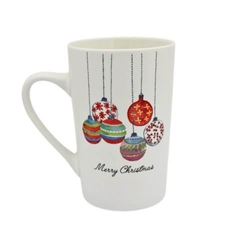 Caneca de Porcelana Bolas de Natal - 350ml