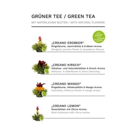 Caixa de Madeira Tealini - 12 Flores de Chá Verde