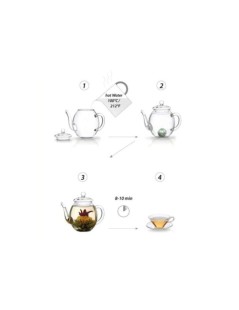 Boîte en Bois Creano avec 12 Fleurs de Thé Vert Fruité - Coffret-Cadeau