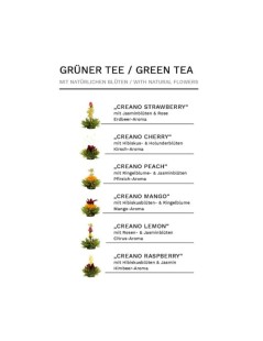 Caja de Madera Creano con 12 Flores de Té Verde Afrutado