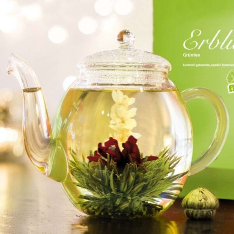 Caja de Madera Creano con 12 Flores de Té Verde Afrutado