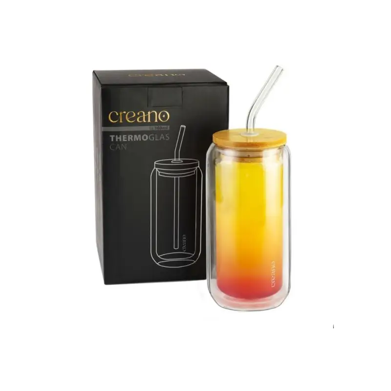 Thermal Cup with Reusable Straw and Bamboo Lid with 360ml - Hot Cold Drinks