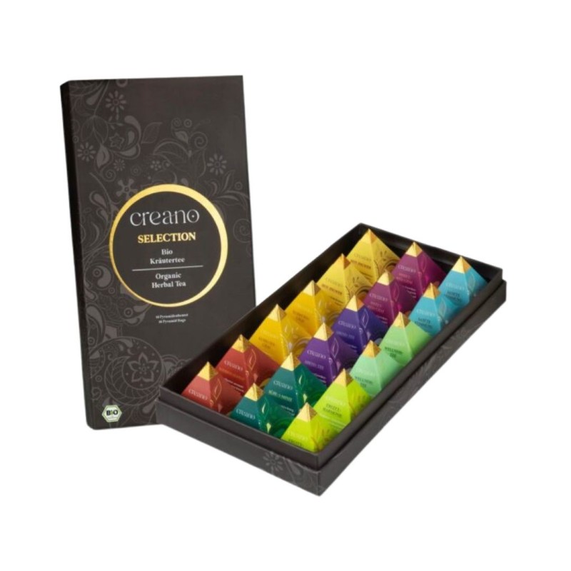 Coffret de Tisanes Bio Creano Premium - 18 Pyramides Aromatiques
