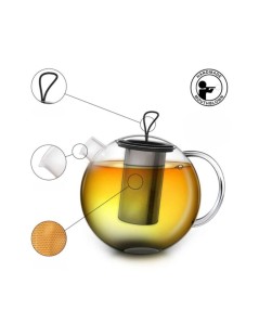 Teiera in Vetro Jumbo con Infusore Rimovibile 2L - Design Esclusivo Creano