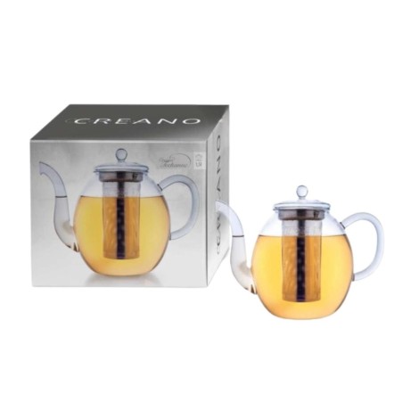 Teiera di Vetro Creano con Infusore 1,5L - Resistente alle Alte Temperature