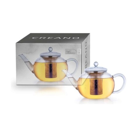 Glass Teapot with Strainer - 1600ml Capacity - Ideal for Bulk Teas