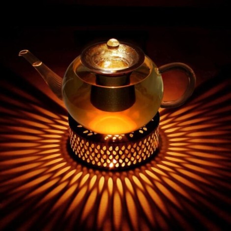 Teiera di Vetro con Infusore 1,6L Acciaio Inossidabile - Ideale per Tè Sfusi