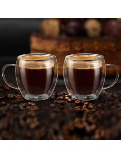 Box with 2 Creano Mugs 100 ml – Double-Walled Heat-Resistant Glass