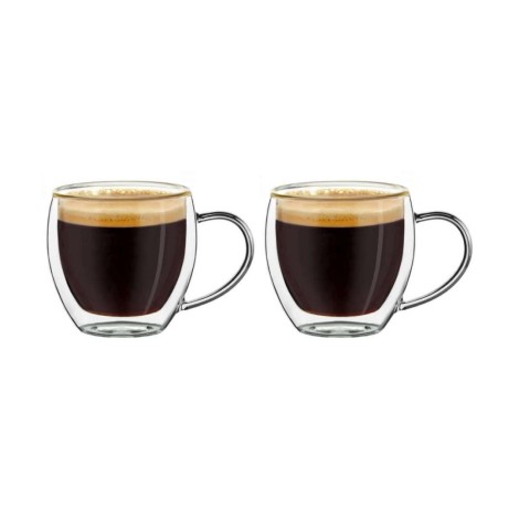 Creano Ensemble 2 Tasses 100ml – Verre Double Résistant à la Chaleur