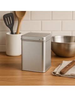 Lata Plateada con 500grs de Capacidad | Ideal para almacenar Té