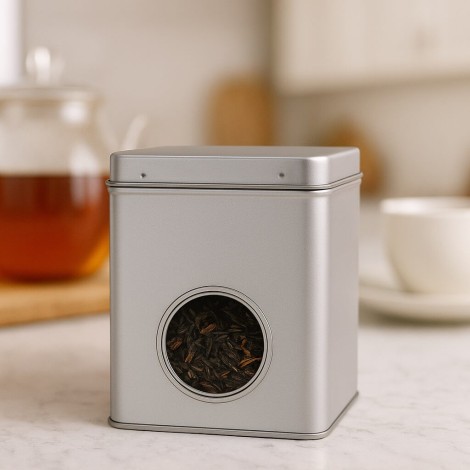 Barattolo Latta per Tè in argento con display 250grs | Buone condizioni