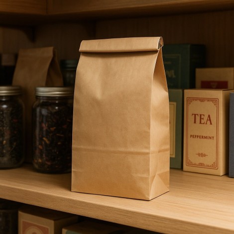 Bolsa Kraft Natural con Forro Plastificado para Té - 1kg