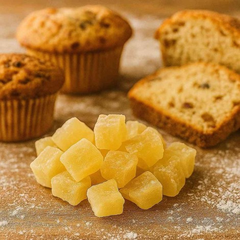 Piña Deshidratada en cubos és un alimento nutritivo con sabor agridulce