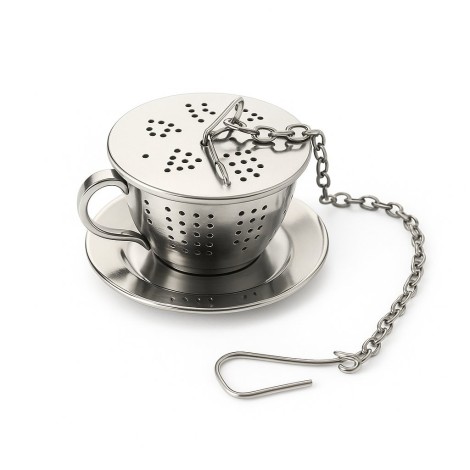 Infuser für Tee, Edelstahl | Tasse mit Teller | Zubehör für Tee