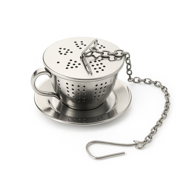 Infuser for Tea, Stainless steel | Cup with Plate | Accessories for Tea
