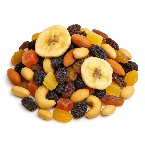 Tropische Trockenfrüchte-Mischung - Banane, Papaya, Mandeln für mehr Energie