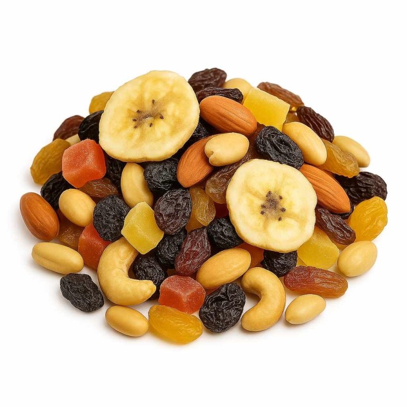 Mélange de Fruits Secs Tropicaux - Banane, Papaye, Amandes pour l'énergie